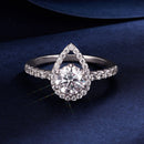 925 Sterling Silver Moissanite 1 Carat Pendant Ring Size 6 for Women