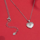 925 Sterling Silver White Gold Plated Necklace with CZ Pendant for Women