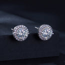 925 Sterling Silver Moissanite 1 Carat Earrings in 10mm Pavé Setting for Women