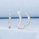 925 Sterling Silver Pave Setting CZ White Gold Plated Earrings for Women