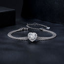 925 Sterling Silver & 1 Carat Moissanite & CZ White Gold Plated Bracelet for Women