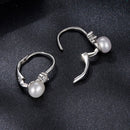 925 Sterling Silver & Moissanite 0.30 Carat Earring with Freshwater Pearl for Women