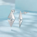 925 Sterling Silver Earrings with White Gold Plating and CZ
