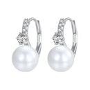 925 Sterling Silver Earrings with Quality Shell Pearl and CZ for Women