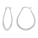 925 Sterling Silver Earrings for Women - 2.9x0.2cm, Plated White Gold, Style L