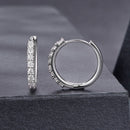 925 Sterling Silver Moissanite 0.03ct White Gold Plated Earrings 1.6cm for Women
