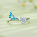 925 Sterling Silver Opal Nanometer Stone Plated Platinum Ring