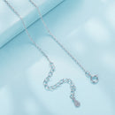 925 Sterling Silver Necklace with CZ in Rose Gold and Platinum Finish, 400mm Chain Length for Women