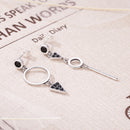 925 Sterling Silver Oxidized Pavé Setting CZ Earrings