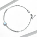 925 Sterling Silver Adjustable Bracelet with Translucent Opal and CZ for Women