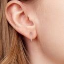 925 Sterling Silver Plated White Gold Earrings Size 1.4x0.2cm for Women