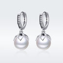 925 Sterling Silver Earrings with Quality Shell Pearl and CZ for Women