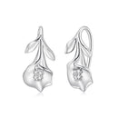 925 Sterling Silver Earrings with White Gold Plating and CZ