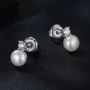 925 Sterling Silver Moissanite 0.1ct Freshwater Pearl Earrings for Women