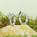 925 Sterling Silver Earrings for Women, Oxidized Silver, 1.4x0.35 cm