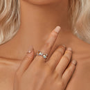 925 Sterling Silver 6.0 Size Pavé Setting CZ Ring for Women