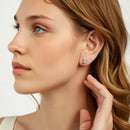 925 Sterling Silver Earrings with CZ and White Gold Plating for Women