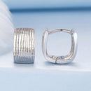925 Sterling Silver Earrings for Women with White Gold Plating - 1.1cm x 0.7cm