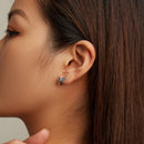 925 Sterling Silver Earrings with Pavé Setting and Oxidized Finish for Women