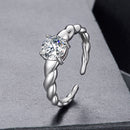 925 Sterling Silver Moissanite 0.65 Carat Ring for Women Size E