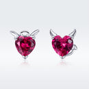 925 Sterling Silver Earrings with Pavé Setting CZ, 1*0.9cm for Women