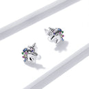 925 Sterling Silver Earrings with Pavé Setting CZ, Oxidized, 1.4x0.9cm for Women