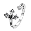 925 Sterling Silver Pavé Setting CZ Oxidized Silver Ring