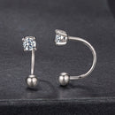 925 Sterling Silver Moissanite 0.1ct Earrings 1.3cm for Women