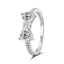 925 Sterling Silver White Gold Plated 1.2cm Pendant Ring Size 6 for Women