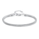 925 Sterling Silver Plated Platinum Bracelet with Adjustable Length for Women