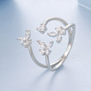 925 Sterling Silver Pavé Setting CZ White Gold Plated Ring 0.18cm for Women