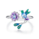 925 Sterling Silver Enamel 1.8mm Pavé Setting CZ Ring for Women