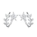 925 Sterling Silver Plated Platinum Earrings with CZ