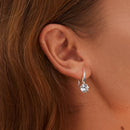 925 Sterling Silver Earrings with Pavé Setting and Platinum Plating