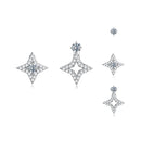 925 Sterling Silver Moissanite 0.1ct Earrings for Women