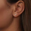 925 Sterling Silver 0.1 Carat Moissanite and Pearl Earrings for Women