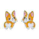 S925 Sterling Silver Oxidized Enamel Earrings