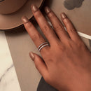 925 Sterling Silver Ring 6.0 Size with Pavé Setting CZ