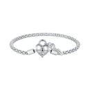 925 Sterling Silver Pavé Setting CZ Bracelet Size 17.0 for Women