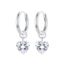 925 Sterling Silver Earrings with Pavé Setting CZ and White Gold Plating for Women