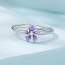 S925 Sterling Silver Enamel Plated Platinum Ring