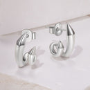 925 Sterling Silver Oxidized Silver Earrings Size 1.3*0.7cm