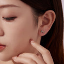 925 Sterling Silver Earrings with Transparent Glass and CZ for Women
