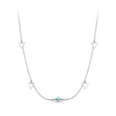 925 Sterling Silver Opal Pendant Necklace for Women - 40+5cm Adjustable Length