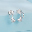 925 Sterling Silver Earrings with Pavé Setting CZ in White Gold Finish, 1x0.7cm for Women