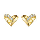 925 Sterling Silver Earrings with Pavé Setting CZ in Gold Plated