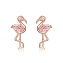 925 Sterling Silver 1.5x0.7cm Plated Rose Gold CZ Earrings for Women