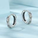 925 Sterling Silver Earrings with Oxidized Finish and Pavé Setting CZ for Women