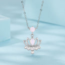 925 Sterling Silver Opal Nanometer Stone Necklace for Women
