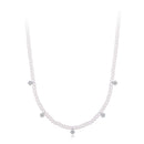 925 Sterling Silver Necklace with Pavé Setting CZ & Synthetic Pearl for Women